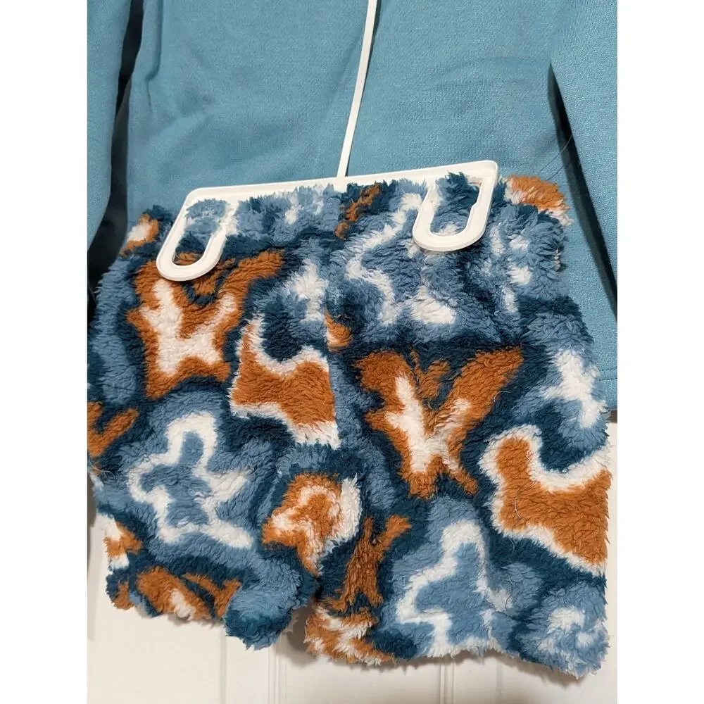Art Class Pajama Set Youth XS 4/5 Blue‎ Long Sleeve Do Not Disturb Fuzzy Shorts